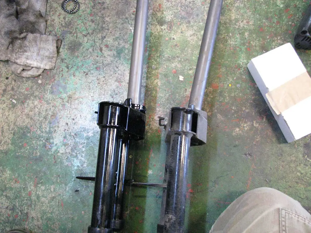 事故ったレッツⅡのフロントステム曲がりを新品交換修理で復活